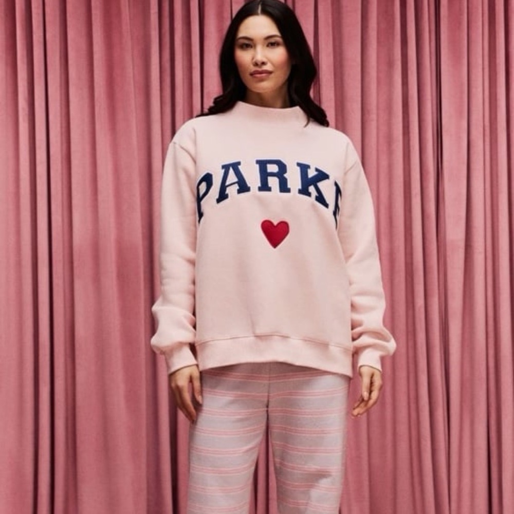 Parke Varsity Heart Mockneck - Peony+Denim